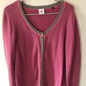 Cabi women’s pink patterned cardigan